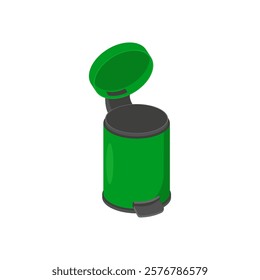 Dust Bin, Kitchen Vector Illustration Isolated