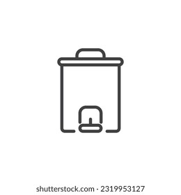 Dust bin line icon. linear style sign for mobile concept and web design. Pedal dust bin outline vector icon. Symbol, logo illustration. Vector graphics