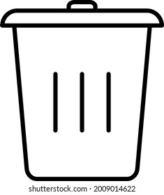 Dust bin Linear Vector Icon Design