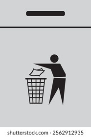 Dust bin Sign  icons black color