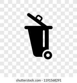 Dust bin vector icon isolated on transparent background, Dust bin transparency logo concept