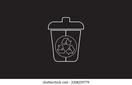Dust Bin vector icon. Modern vector icon design template