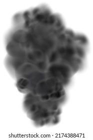 Dust black cloud ,cigarette smoke, smog, soil and sand  particles. Realistic vector isolated on transparent background. Concept house cleaning, air pollution,big explosion,desert sandstorm.
