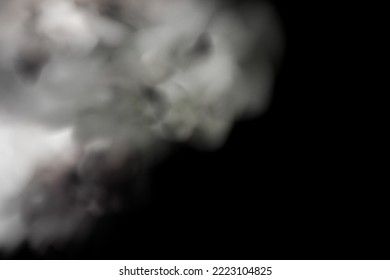 Dust black cloud with dirt,cigarette smoke, smog, soil and sand  particles. Realistic vector isolated on transparent background. Concept house cleaning, air pollution,big explosion,desert sandstorm.
