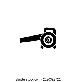 Icono de soplo en glifo plano negro, estilo relleno aislado en fondo blanco