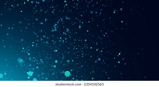 Dust Blue Particles. Abstract Background of Particles. Flying Dots Background. Vector Illustration.