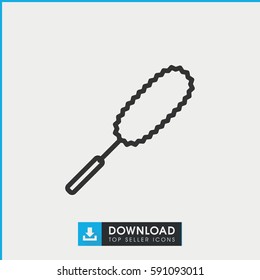 dust brush icon. Simple outline dust brush vector icon. On white background.