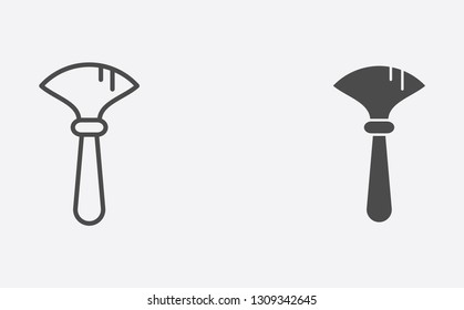 Dust brush outline and filled vector icon sign symbol