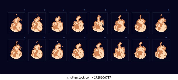 Dust burst explosion sprite. Dust explode effect for animation, sprite sheet for game, cartoon or animation burst explosion.-vector