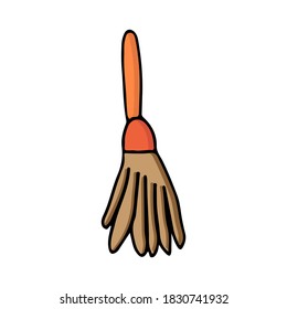 Dust cleaning broom flat illustratin in vector. Colorful icon of dust cleaning broom in vector. 