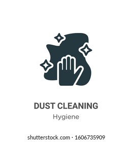 Dust cleaning glyph icon vector on white background. Flat vector dust cleaning icon symbol sign from modern hygiene collection for mobile concept and web apps design.