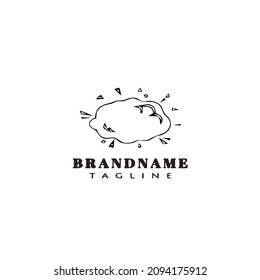 dust cloud cartoon design logo icon black modern isolated vector illustration