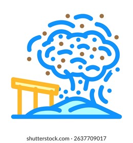 dust cloud cement color icon vector. dust cloud cement sign. isolated symbol illustration