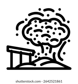 vetor de ícone de linha de cimento de nuvem de poeira. sinal de cimento de nuvem de poeira.