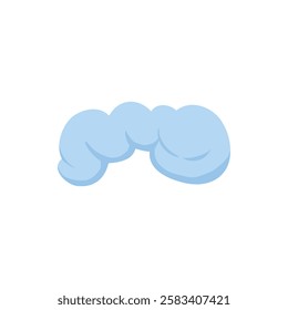 Dust cloud. Comic book little smoke puff stream clouds, cloud puffs silhouettes flat vector illustration icon. Cartoon tiny smoke cloud on white background.