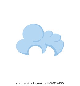 Dust cloud. Comic book little smoke puff stream clouds, cloud puffs silhouettes flat vector illustration icon. Cartoon tiny smoke cloud on white background.