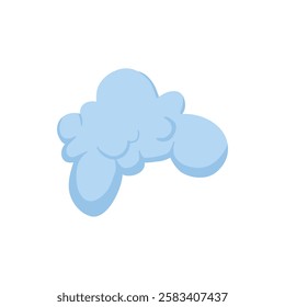 Dust cloud. Comic book little smoke puff stream clouds, cloud puffs silhouettes flat vector illustration icon. Cartoon tiny smoke cloud on white background.