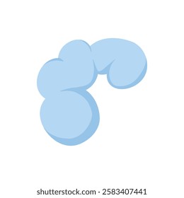 Dust cloud. Comic book little smoke puff stream clouds, cloud puffs silhouettes flat vector illustration icon. Cartoon tiny smoke cloud on white background.