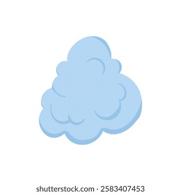 Dust cloud. Comic book little smoke puff stream clouds, cloud puffs silhouettes flat vector illustration icon. Cartoon tiny smoke cloud on white background.