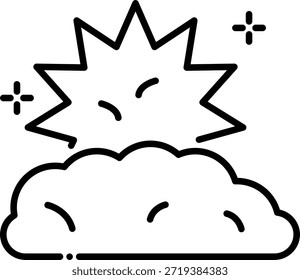 Dust Cloud Explosion Line Icon