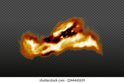 Dust cloud with  fire,cigarette smoke and black smog.Realistic vector isolated on transparent background. Concept house cleaning, air pollution,big explosion,desert sandstorm.
