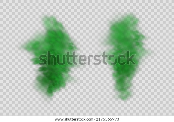 Dust\
cloud green with dirt,cigarette smoke, smog, soil and sand \
particles. Realistic vector isolated on transparent background.\
Concept house cleaning, air pollution,big\
explosion.