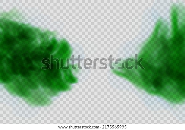 Dust\
cloud green with dirt,cigarette smoke, smog, soil and sand \
particles. Realistic vector isolated on transparent background.\
Concept house cleaning, air pollution,big\
explosion.