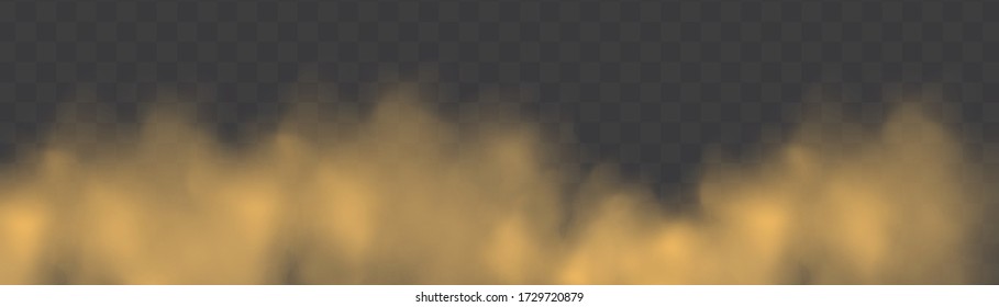 Dust cloud with particles with dirt,cigarette smoke, smog, soil and sand  particles. Realistic vector isolated on transparent background. Concept house cleaning, air pollution,big explosion.
