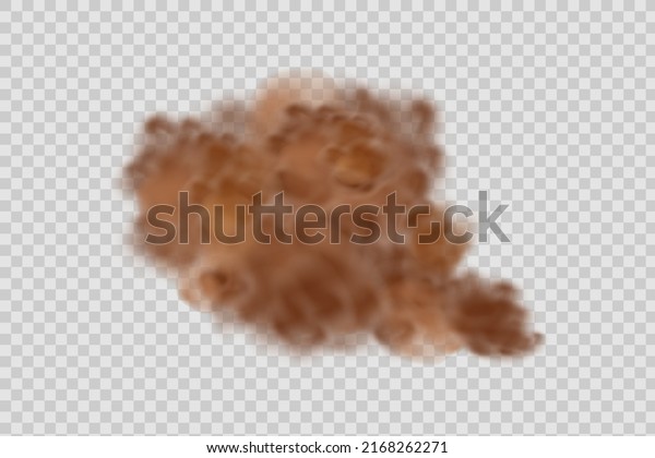 Dust cloud with particles dirt,cigarette\
smoke, smog, soil and sand. Realistic vector isolated on\
transparent background. Concept house cleaning, air pollution,big\
explosion,desert\
sandstorm.\
