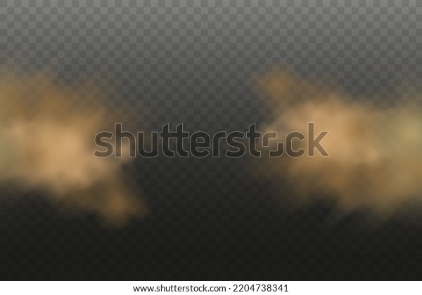 Dust cloud with particles with\
dirt,cigarette smoke, smog, soil and sand  particles. Realistic\
vector isolated on transparent background. Concept house cleaning,\
air pollution,big\
explosion.\

