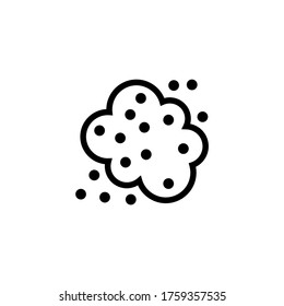 Dust Cloud, Pollution, Allergen Particles. Flat Vector Icon Illustration. Simple Black Symbol On White Background. Dust Cloud, Pollution, Allergen Sign Design Template For Web And Mobile UI Element