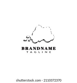 imagen del logotipo de las nubes de polvo icono de dibujos animados plantilla de diseño negro de vector aislado