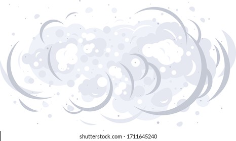 Dust clouds on air isolated illustration, dirty air with small particles of dust, gray dust storm cartoon clipart, poor visibility in smoky air, evaporation of toxic substances