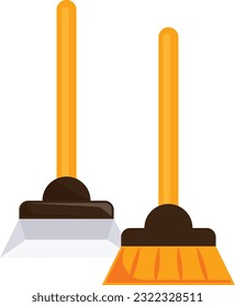 Dust Collection Floor Sweep concept vector icon design, Housekeeping symbol, Office caretaker sign, porter or cleanser equipment stock illustration