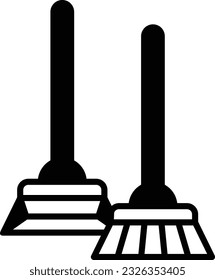 Dust Collection Floor Sweep concept vector icon design, Housekeeping symbol, Office caretaker sign, porter or cleanser equipment stock illustration