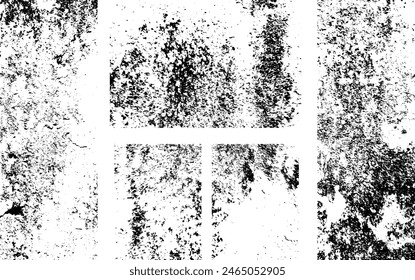 Dust Dots Grunge Texture Background Set. Black Dusty