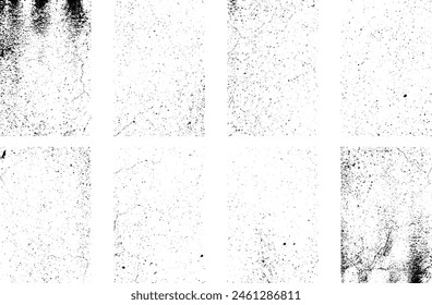 Dust Dots Grunge Texture Set. Black Dusty Collection. Abstract Grainy Background. Vector Design