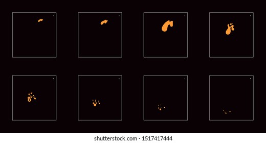 dust dripping special effect animation sprite sheet. Animation for game, cartoon, motion or something else.