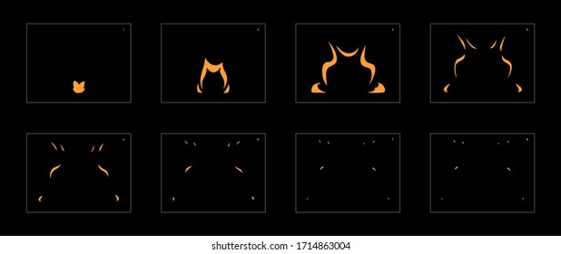Dust explosion effect. Explosion Animation effect. Animation Sprite sheet for games, cartoon or animation. vector style animation effect 1063.