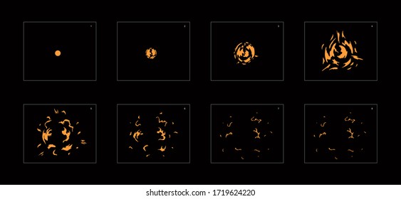 Dust explosion effect. Explosion animation effect. Animation sprite sheet for games, cartoon or animation. vector style animation effect 1219.