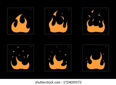 Dust explosion effect. Explosion animation effect. Animation sprite sheet for games, cartoon or animation. vector style animation effect 1321.