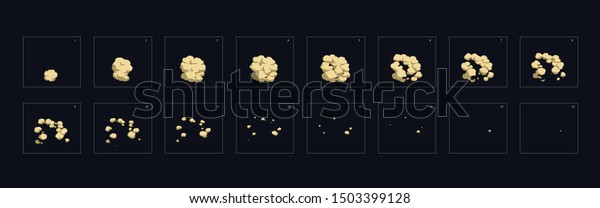 塵の爆発効果 塵の爆発のアニメーション ゲーム アニメーション アニメーション用の塵埃アニメーションスプライトシート のベクター画像素材 ロイヤリティフリー