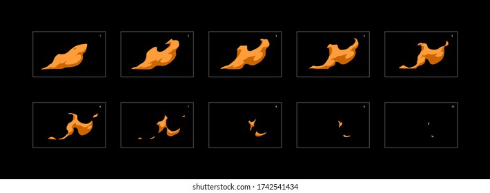 Dust explosion effect. Blast animation effect. Animation Sprite sheet for games, cartoon or animation. vector style animation effect 20015.