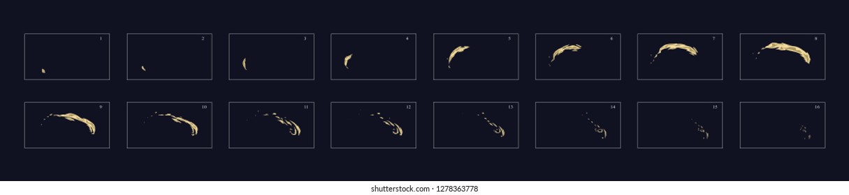 Dust  explosion special effect animation frames sprite sheet. Explosion frames for flash animation in games, video and cartoon