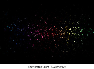 Dust fade textured, Stars, dusts and particles concept. Astronomy starry spectrum galaxy space abstract background. Rainbow vector illustration