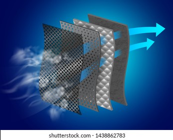 Dust filter layer Smoke and dirt
With special material layers Helps in air purificationVector realistic file.
