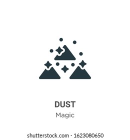 Dust glyph icon vector on white background. Flat vector dust icon symbol sign from modern magic collection for mobile concept and web apps design.