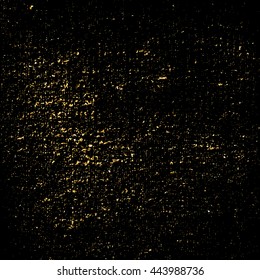 Dust gold texture. Patina scratch golden elements. Sketch surface to create distressed effect. Overlay distress grain graphic design. Stylish modern dirty background decoration. Vector illustration