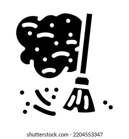 vector de icono del glifo de la casa de polvo. señal de la casa de polvo. ilustración de símbolo aislado