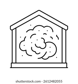 dust home line icon vector. dust home sign. isolated contour symbol black illustration